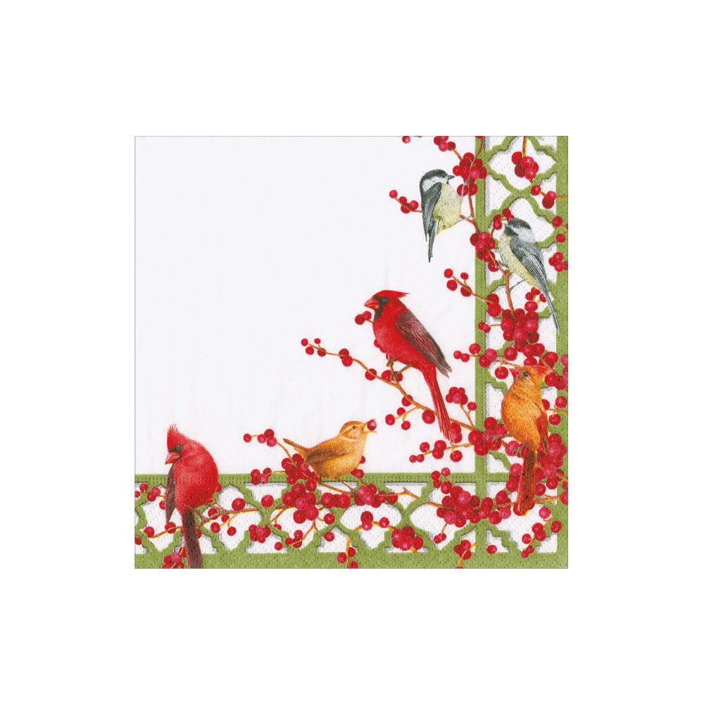 Winter Birds and Berries Paper Cocktail Napkins